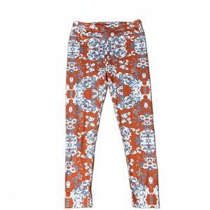 Fanfare Women's Vibrant Orange Floral Boho Chic Leggings Size XL (12-22)-New
